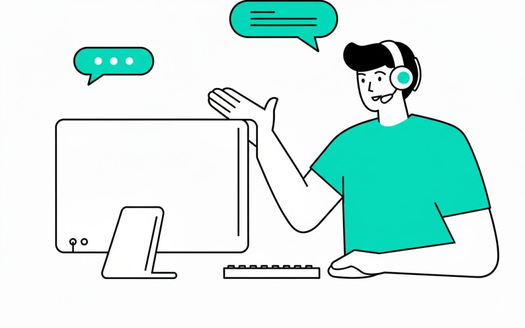 WordPress support representative offering live chat and technical assistance